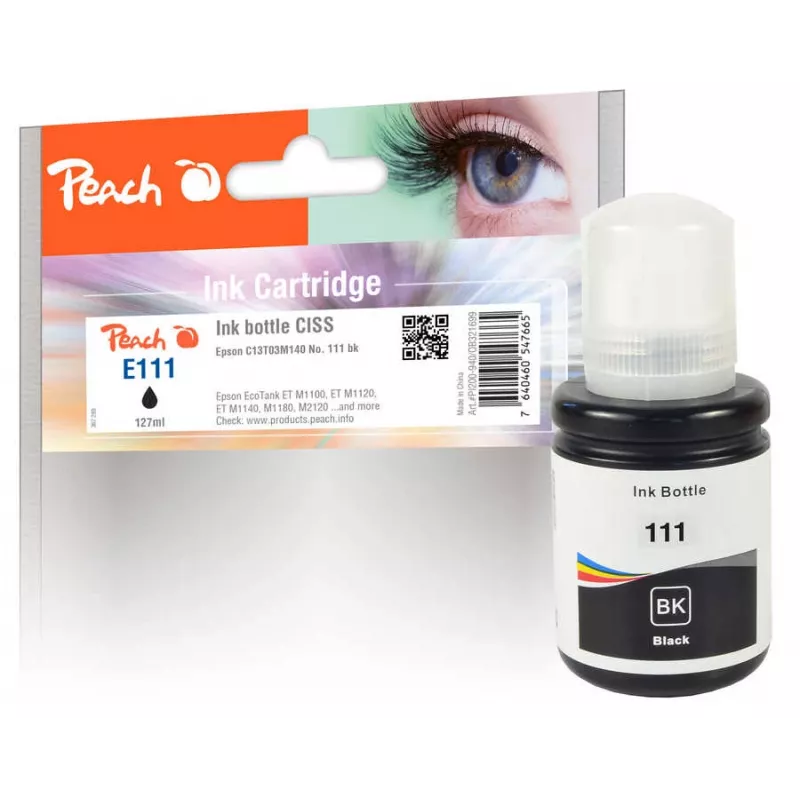 Peach PI200-940 rašalo kasetė 1 vnt. Suderinama Juoda