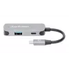 Manhattan USB-C Dock/Hub, Ports (x3): HDMI, USB-A and USB-C, su Power Delivery (PD) 100W- requires external USB-C charger (not included). USB powered (no external power supply required) when PD is not in use, Aluminium
