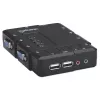 Manhattan KVM Switch Compact 4-Port, 4x USB-A, Cables included, Audio Support, Control 4x computers from one pc/pelė/screen, Juoda, Lifetime Warranty, Boxed