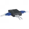Manhattan KVM Switch Compact 4-Port, 4x USB-A, Cables included, Audio Support, Control 4x computers from one pc/pelė/screen, Juoda, Lifetime Warranty, Boxed