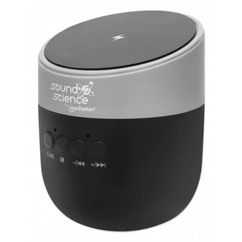 „Manhattan“ metalinis „Bluetooth“ garsiakalbis su belaidžio įkrovimo dėklu, neblogas garso išėjimas (3 W), 3 val. atkūrimo laikas, belaidis dėklas 5 W, integruoti valdikliai, nuotolis 10 m, „microSD“ kortelių skaitytuvas, USB-A įkrovimo laidas pridedamas, „Bluetooth 5.0“, 3 metų garantija
