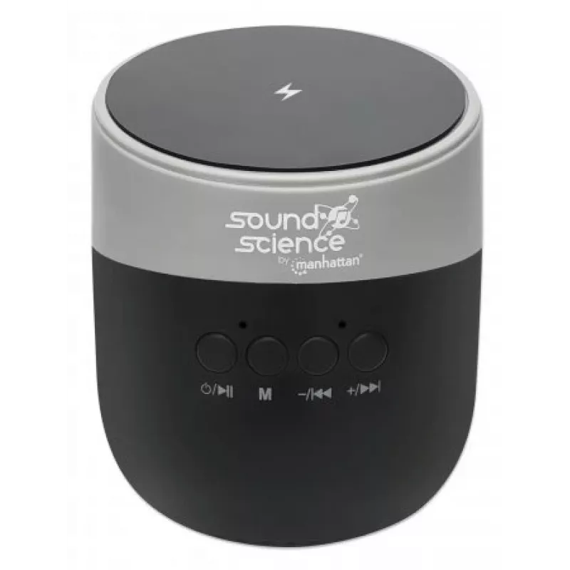 „Manhattan“ metalinis „Bluetooth“ garsiakalbis su belaidžio įkrovimo dėklu, neblogas garso išėjimas (3 W), 3 val. atkūrimo laikas, belaidis dėklas 5 W, integruoti valdikliai, nuotolis 10 m, „microSD“ kortelių skaitytuvas, USB-A įkrovimo laidas pridedamas, „Bluetooth 5.0“, 3 metų garantija