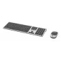 Manhattan One Single USB-A Nano Receiver for Both, Full-Size Wireless klaviatūra, Ambidextrous Optical pelė su Three Buttons and Scroll Wheel, 1200 dpi, Sidabrinė/Juoda