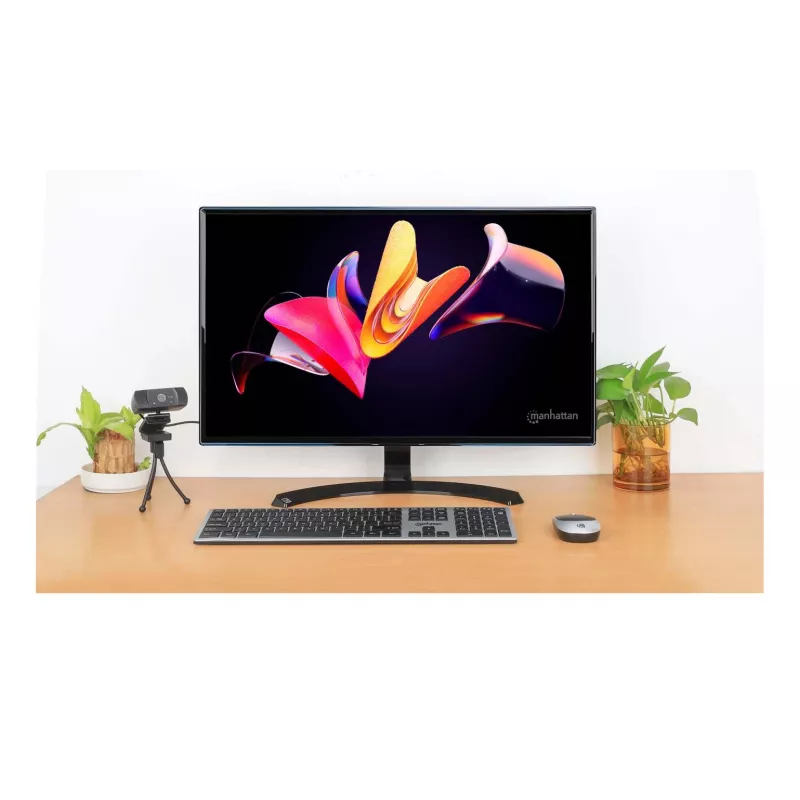 Manhattan One Single USB-A Nano Receiver for Both, Full-Size Wireless klaviatūra, Ambidextrous Optical pelė su Three Buttons and Scroll Wheel, 1200 dpi, Sidabrinė/Juoda
