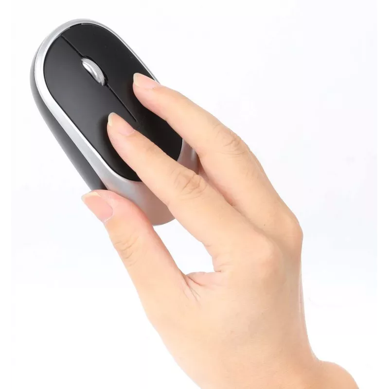 Manhattan One Single USB-A Nano Receiver for Both, Full-Size Wireless klaviatūra, Ambidextrous Optical pelė su Three Buttons and Scroll Wheel, 1200 dpi, Sidabrinė/Juoda