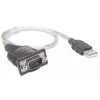 Manhattan USB-A į nuoseklųjį keitiklį laidas, 45 cm, vyriškas į vyrišką, nuoseklusis/RS232/COM/DB9, Prolific PL-2303RA lustas, juodas/sidabrinis laidas, trejų metų garantija, atitinka ICUSB232V2