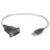 Manhattan USB-A į nuoseklųjį keitiklį laidas, 45 cm, vyriškas į vyrišką, nuoseklusis/RS232/COM/DB9, Prolific PL-2303RA lustas, juodas/sidabrinis laidas, trejų metų garantija, atitinka ICUSB232V2