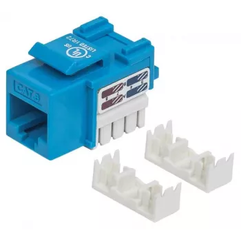 Intellinet Keystone Jack, Cat6, UTP, įspraudžiamasis, mėlynas, plokščias, mėlyna, RJ-45, moteriška, 22/26, Cat6