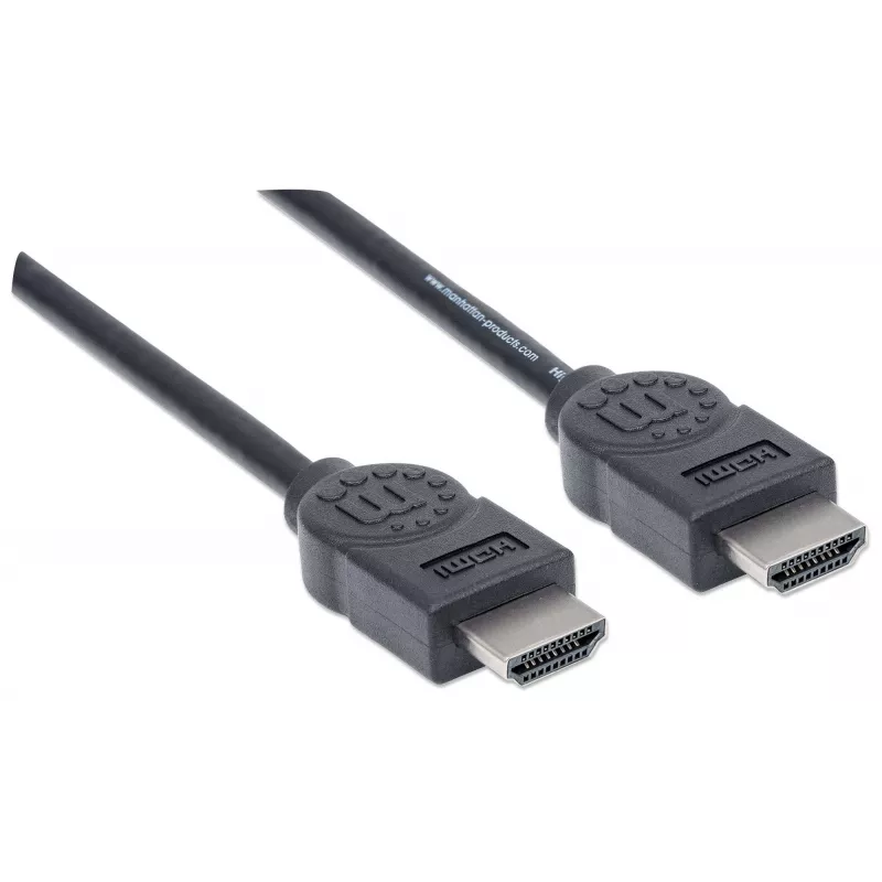 Manhattan HDMI 4K@30Hz laidas, 1,8 m, tinka VISIEMS 1080p/HD ir daugumai 4K naudojimo atvejų (patikrinkite savo sistemos 4K specifikaciją, kad būtumėte tikri), kištukas-kištukas, juodas, Ultra HD 4k x 2k, garantija visam eksploatavimo laikui, didelės spartos, ekvivalentas HDMM6