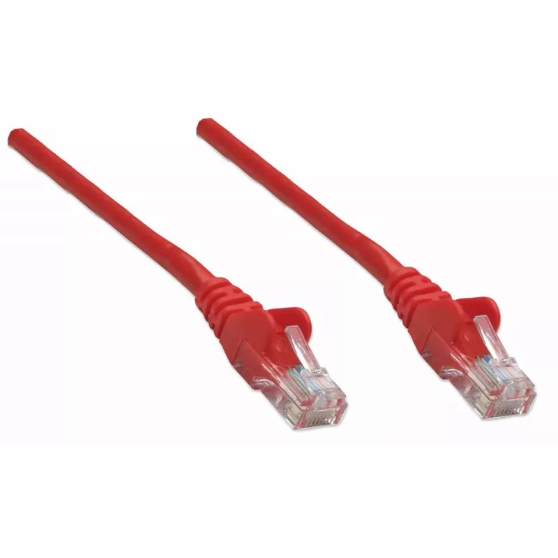 Intellinet tinklo komutacinis kabelis, Cat5e, 5m, Red, CCA, U/UTP, PVC, RJ45, Gold Plated Contacts, Snagless, Booted, Lifetime Warranty