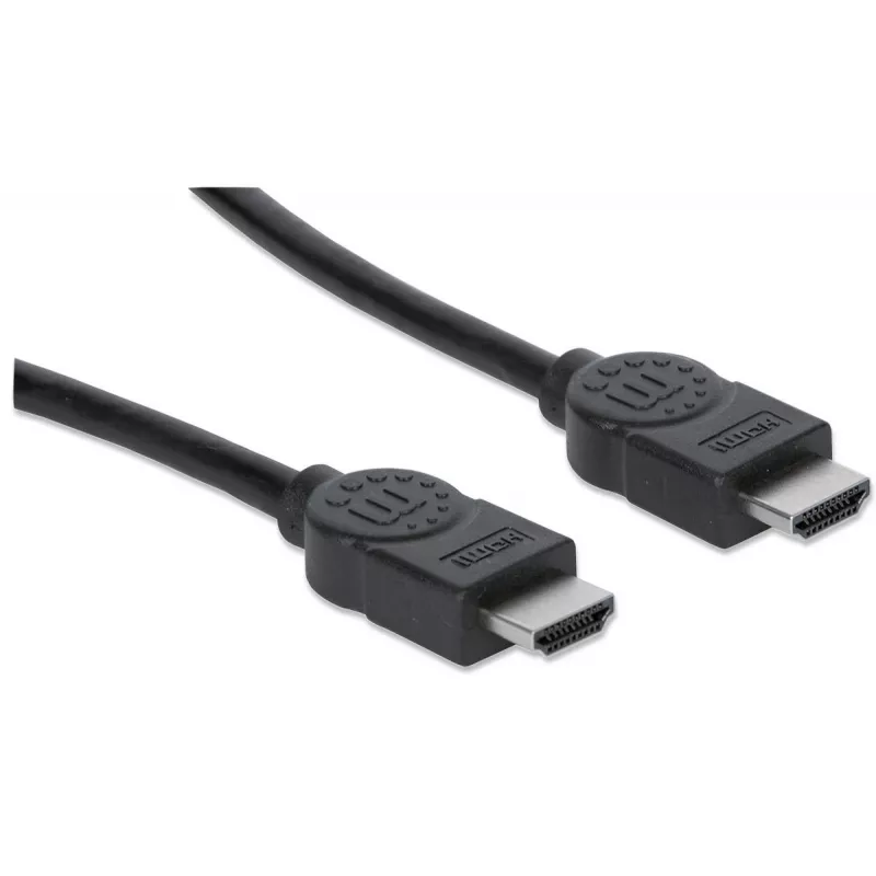 Manhattan HDMI 4K@30Hz laidas su Ethernet, 1 m, tinka VISIEMS 1080p/HD ir daugumai 4K panaudojimo atvejų (patikrinkite savo sistemos 4K specifikaciją, kad būtumėte tikri), kištukas-kištukas, juodas, Ultra HD 4k x 2k, garantija visam laikui, didelės spartos, atitinka HDMM1MHS