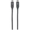 “Manhattan” USB-C į USB-C laidas, 1 m, kištukas-kištukas, juodas, 10 Gbps (USB 3.2 Gen2, dar žinoma kaip USB 3.1), 3A (greitas įkrovimas), SuperSpeed+ USB, garantija visam naudojimo laikui, atitinka USB31CC1M