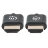 Manhattan HDMI kabelis su eternetu (ultra plonas), 4K@60Hz (Premium High Speed), 1,8 m, kištukas–kištukas, juodas, Ultra HD 4k x 2k, pilnai ekranuotas, paauksuoti kontaktai, garantija visam laikui