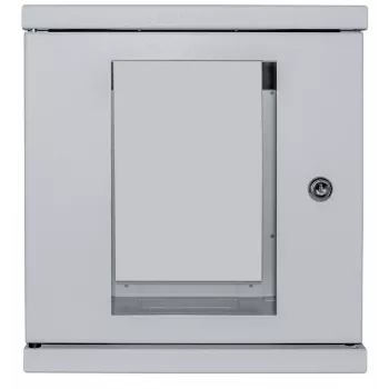 Intellinet 10 colių tinklo spinta – tvirtinama prie sienos (standartinė), 6U, 300 mm gylio, pilka, surinkta, maks. 60 kg, tinka naudoti ir ant stalo ar grindų, naudingas gylis 265 mm, metalinės ir stiklinės durelės, galinė panelė, nuimami šonai, tvirtinimo prie sienos dalys (pvz., varžtai, kaiščiai) nepridedamos