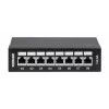 Intellinet pataisų skydelis, Cat6a, FTP, 8 prievadų, stalinis, ekranuotas, 90° viršutinio įvado sujungimo blokai, juodas