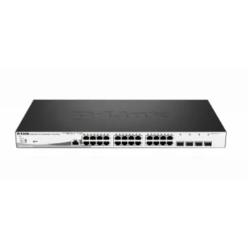 D-Link 28 prievadų Gigabit PoE+ išmanusis valdomas komutatorius su 4 x 100/1000Mbps Combo prievadais