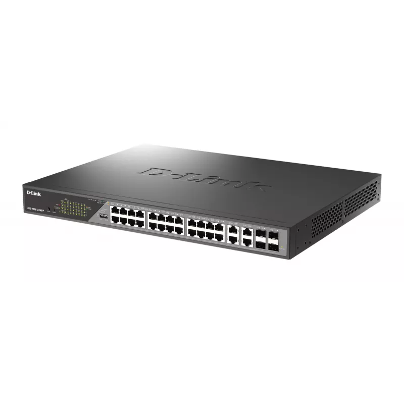 D-Link DSS-200G-28MPP tinklo komutatorius Valdomas L2 Gigabit Ethernet (10/100/1000) Maitinimas per Ethernet (PoE) 1U Pilka