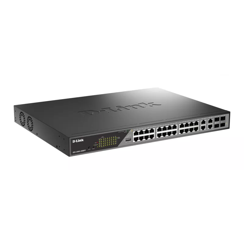 D-Link DSS-200G-28MPP tinklo komutatorius Valdomas L2 Gigabit Ethernet (10/100/1000) Maitinimas per Ethernet (PoE) 1U Pilka