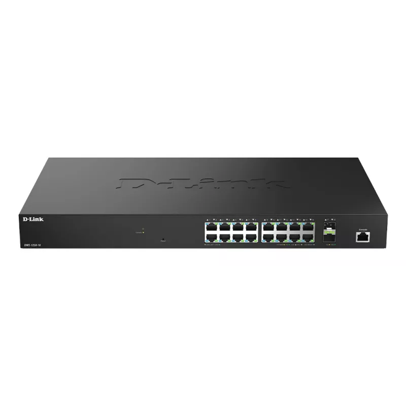 D-Link 18 prievadų 2.5G kelių gigabitų išmanus valdomas komutatorius su 2 x 10G SFP+ prievadais