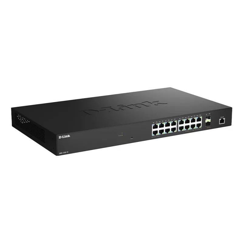 D-Link 18 prievadų 2.5G kelių gigabitų išmanus valdomas komutatorius su 2 x 10G SFP+ prievadais