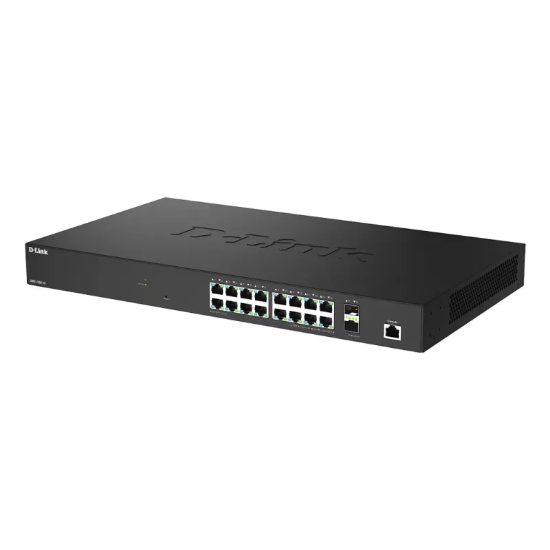 D-Link 18 prievadų 2.5G kelių gigabitų išmanus valdomas komutatorius su 2 x 10G SFP+ prievadais