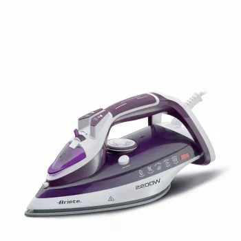 Ariete garų lygintuvas 2200W, sausas ir garų lyginimas, keraminis padas, 2 m, 140 g/min, balta, violetinė, 28 g/min
