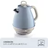 Ariete 2869 Vintage elektrinis virdulys, nerūdijantis plienas, 1,7 l, automatinis išsijungimas, 2000 W, vandeniui, arbatai ir žolelių gėrimams, pastelinė mėlyna