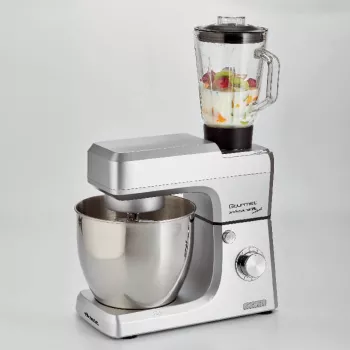 Ariete 1598 Gourmet Professional 7L Metal – planetarinis maišytuvas su trintuvu – nerūdijančio plieno dubuo – 7 l – stiklinis ąsotis – 1200 vatų – 6 greičiai