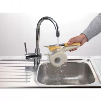 Ariete 457 Gratì Waterproof - Vandeniui atspari elektrinė tarka - Belaidė - Tinka plauti po tekančiu vandeniu - 2 nerūdijančio plieno voleliai - Balta ir geltona