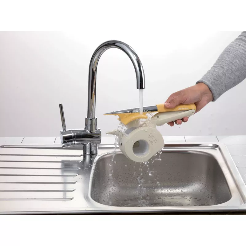 Ariete 457 Gratì Waterproof - Vandeniui atspari elektrinė tarka - Belaidė - Tinka plauti po tekančiu vandeniu - 2 nerūdijančio plieno voleliai - Balta ir geltona