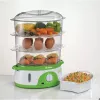 Ariete 911 Healthy Steam - Elektrinis garintuvas - 3 krepšiai - Ryžių indas - Laikmatis 60 min - 800 W - 9 litrai - Balta ir žalia