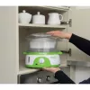 Ariete 911 Healthy Steam - Elektrinis garintuvas - 3 krepšiai - Ryžių indas - Laikmatis 60 min - 800 W - 9 litrai - Balta ir žalia