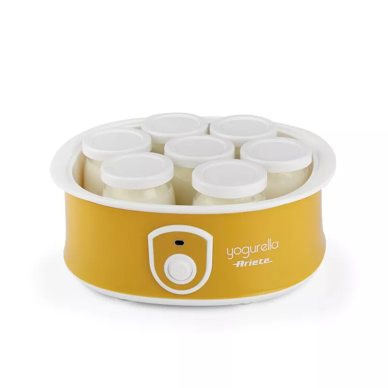 Ariete 617 Yogurella - elektrinis jogurto gaminimo aparatas - 7 stikliniai indeliai - 1,3 kg naminio jogurto - 20 W - balta ir geltona