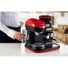 Ariete 1318 Moderna espreso aparatas su integruota kavamale, kavos pupelėms ir maltai kavai, pieno putoklis kapučino ruošimui, 1 ir 2 puodelių filtras, 1080 W, 800 ml, raudonas