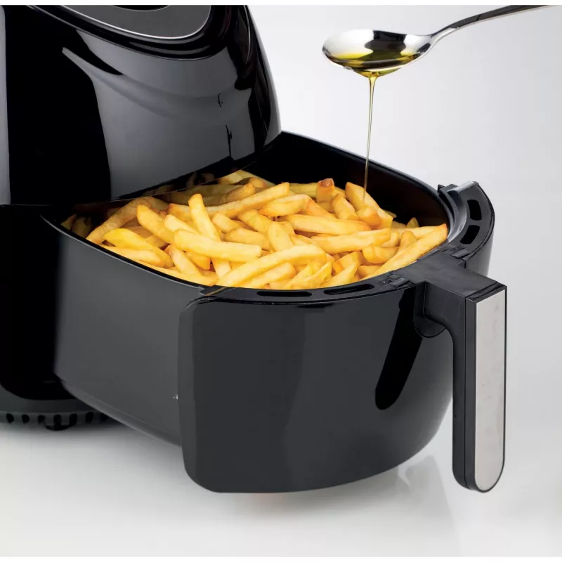 Ariete 4618 Airy Fryer XXL - karšto oro gruzdintuvė - Iškepkite 2,5 kg bulvyčių fri - 7 litrai - Kepimas be aliejaus ir riebalų - 1800 W - Juoda