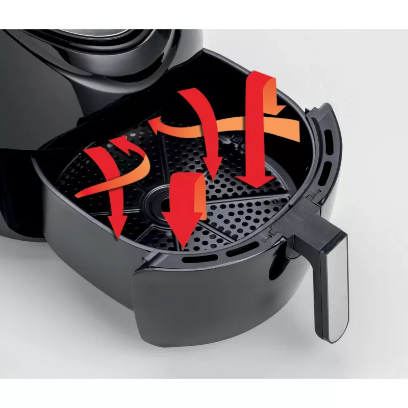 Ariete 4618 Airy Fryer XXL - karšto oro gruzdintuvė - Iškepkite 2,5 kg bulvyčių fri - 7 litrai - Kepimas be aliejaus ir riebalų - 1800 W - Juoda