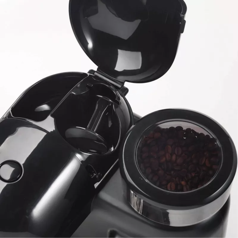 Ariete 1318 Moderna espreso aparatas su integruota kavos malūnėliu, kavos pupelėms ir maltai kavai, pieno putojimo cappuccino ruošėjas, 1 ir 2 puodelių filtras, 1080 W, 800 cc, juoda