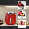 Ariete 4618 Airy Fryer XXL - karšto oro gruzdintuvė - kepkite 2,5 kg prancūziškų bulvyčių - 7 litrai - kepimas be aliejaus ir riebalų - 1800 W - raudona