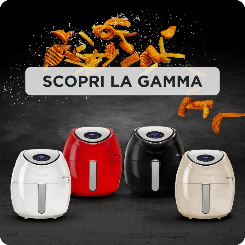 Ariete 4618 Airy Fryer XXL - karšto oro gruzdintuvė - kepkite 2,5 kg prancūziškų bulvyčių - 7 litrai - kepimas be aliejaus ir riebalų - 1800 W - raudona