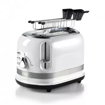 Ariete 149 Modern baltas skrudintuvas su žnyplėmis 2 duonos riekėms, sumuštiniams ar skrebučiams - 6 skrudinimo lygiai - Atšildymas - Modern linija - Balta