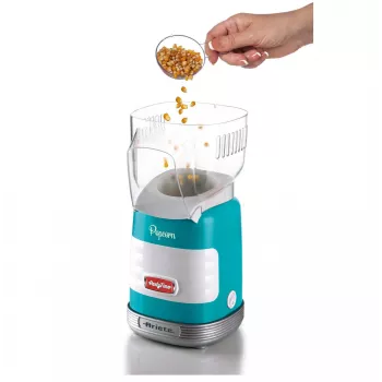 Ariete 2956, Pop Corn Party Time, kukurūzų spragėsių aparatas, per 2 minutes susprogdina 60 g kukurūzų spragėsiams karštu oru, be riebalų, 1000 W, mėlynas