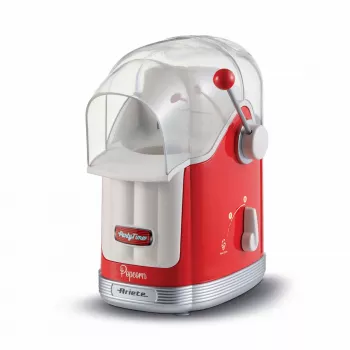 Ariete 2958 Pop Corn Maker Party Time, spragėsių gamintuvas su svirtimi, 1100 W, 600 g talpa, karšto oro gaminimas be riebalų, raudonas