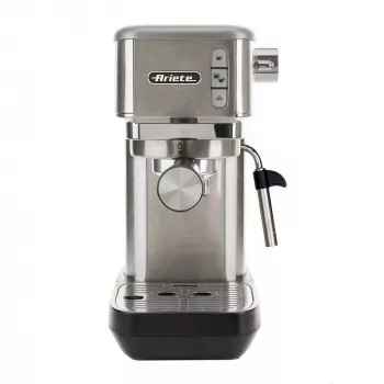Ariete 1380 Metal kavos aparatas, suderinamas su malta kava ir ESE kapsulėmis, 1300 W, 1,1 l talpa, 15 barų slėgis, ½ puodelio filtras, Cappuccino įrenginys, Sidabrinis