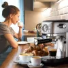 Ariete 1381 kavos virimo aparatas su slėgio matuokliu, suderinamas su malta kava ir ESE kapsulėmis, 1300 W, 1,1 l talpa, 15 barų slėgis, ½ puodelio filtras, Cappuccino įrenginys, sidabrinis