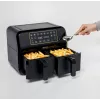 Ariete 4623 Airy Fryer Dual, karšto oro gruzdintuvė su dvigubu krepšiu, 1700 W, 8 l talpa, 3 kepimo funkcijos, skaitmeninis LED jutiklinis skydelis, 8 iš anksto nustatytos programos, laikmatis, 2 krepšiai, juoda