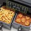 Ariete 4623 Airy Fryer Dual, karšto oro gruzdintuvė su dvigubu krepšiu, 1700 W, 8 l talpa, 3 kepimo funkcijos, skaitmeninis LED jutiklinis skydelis, 8 iš anksto nustatytos programos, laikmatis, 2 krepšiai, juoda