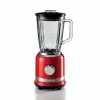 Ariete Moderna raudonas blenderis su stikliniu indeliu, Stalinis blenderis, 1,5 l, Impulsinė funkcija, Ledo trupinimas, 1000 W, raudonas
