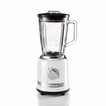 Ariete Moderna baltas trintuvas su stikliniu indu, Stalinis trintuvas, 1,5 l, Impulsinė funkcija, Ledo smulkinimas, 1000 W, Baltas