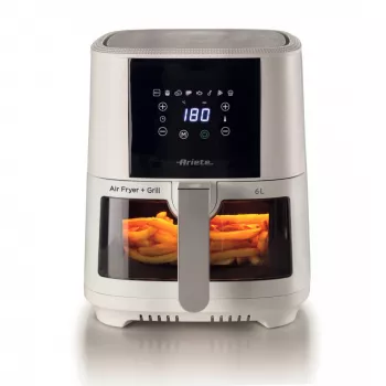Ariete 4626 Airy Fryer 6L, karšto oro gruzdintuvė, 1300 W, 6 l talpa, 2,5 kg kepimo talpa, 8 iš anksto nustatytos programos, temperatūra iki 200°, permatomas krepšys kepimo kontrolei, juoda