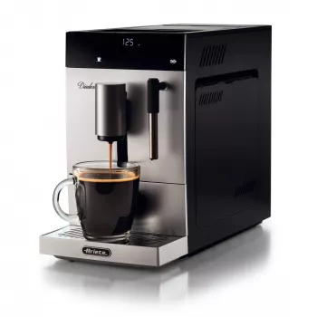 Ariete 1452 Diadema, automatinis kavos aparatas, 1350 W, 19 bar slėgis, skirtas kavai, Americano ir karštam vandeniui, Cappuccino prietaisas, LED ekranas, reguliuojamas dozatorius, sidabrinis